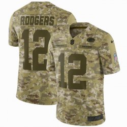 Green Bay Packers #12 Aaron Rodgers Nike Camo Salute to Service Retired Player Limited Jersey