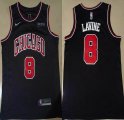 Nike Chicago Bulls #8 Zach Lavine black nba basketball jerseys -XD