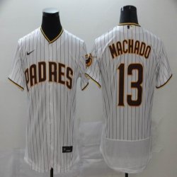 Nike San Diego Padres #13 Manny Machado white Flexbase Authentic Collection Jersey