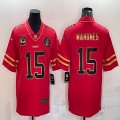 Nike Kansas City Chiefs #15 Patrick Mahomes red Color Rush Limited Jersey C patch-BD