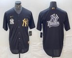 Nike New York Yankees blank black gold majestic baseball Jersey 13