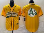 Nike Oakland Athletics blank yellow majestic baseball jersey Joint name 01