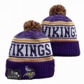 2024 Minnesota Vikings purple yellow white NFL Sports Cuffed Knit Hats 01