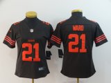 Women Cleveland Browns #21 Denzel Ward Brown Nike Color Rush Limited Jersey