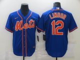 Nike New York Mets #12 Francisco Lindor Blue majestic mlb jerseys-BD