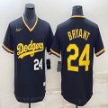 Nike Los Angeles Dodgers #24 Kobe Bryant black throwback majestic baseball Jersey-BD