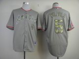 Los Angeles Angels PUJOLS 5# camo gray mlb jerseys