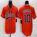 Nike Houston Astros #10 Yuli Gurriel orange majestic baseball jerseys big logo Joint name -BD