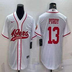 Nike San Francisco 49ers #13 Brock Purdy white baseball jerseys Joint name-BD