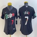 Women 2023 World Cup Mexico #7 Julio Urias black majestic baseball jerseys 22