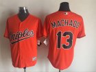 Baltimore Orioles #13 Manny Machado Orange Majestic baseball Jersey