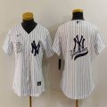 Women Nike Yankees blank white MLB baseball Jersey -BD 11