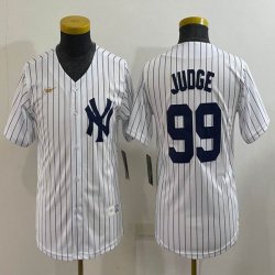 Women Nike New York Yankees #99 Aaron Judge white majestic baseball Jersey-BD 01