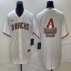 Nike Arizona Diamondback blank white majestic baseball Jersey big logo-BD 01