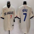 Nike Los Angeles Dodgers #7 Julio Urias beige fashion majestic baseball jerseys-BD 02