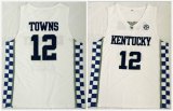 Kentucky Wildcats #12 Karl-Anthony Towns white College Basketball Jersey