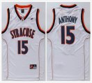 NCAA Syracuse 15# Carmelo Anthony Stitched white Jersey