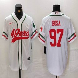 Nike San Francisco 49ers #97 Nick Bosa white baseball jerseys Joint name-BD