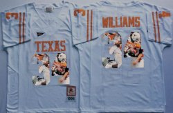 Texas Longhorns Ricky Williams #34 white fashion college football jersey