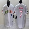 2023 World Cup Mexico #7 Julio Urias white majestic baseball jerseys 91