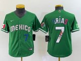 Women 2023 World Cup Mexico #7 Julio Urias green majestic baseball jerseys 20