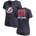 Women's Tampa Bay Lightning Fanatics Branded Navy Personalized Name and Number Banner Wave V-Neck T-Shirt