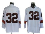 Jim Brown Cleveland Browns #32 1964 Authentic Throwback White NFL Jerseys