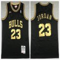 Chicago Bulls #23 Michael Jordan black gold throwback nba jersey-XD