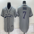 Nike Dallas Cowboys #7 Trevon Diggs Gray baseball jerseys Joint name-BD