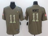 Nike Eagles #11 Carson Wentz green gold fashion Color Rush Limited Jerseys