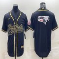 Nike New England Patriots blank black baseball jerseys Joint name-BD 01