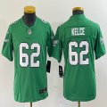 Youth Nike Philadelphia Eagles #62 Jason Kelce green throwback Color Rush Limited Jersey