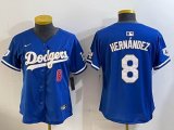 Youth Nike Los Angeles Dodgers #8 Enrique Hernandez blue gold majestic baseball jerseys