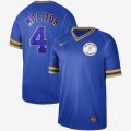 Nike Milwaukee Brewers #4 Paul Molitor Blue throwback baseball jersey