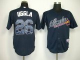 MLB Atlanta Braves Dan Uggla Dark #26 Blue Jerseys