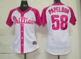 MLB Philadephia Phillis 58 Papelbon Womens Pink Splash Fashion Jersey