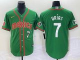 2023 World Cup Mexico #7 Julio Urias green red majestic baseball jerseys 97