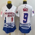 Youth Puerto Rico #9 Baseball Javier Báez White 2023 World Baseball Classic Replica Player Jersey 03