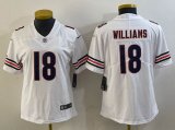 Women Nike Chicago Bears #18 Caleb Williams White Color Rush Limited Jersey