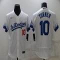 New Nike Los Angeles Dodgers #10 Justin Turner white Flexbase Authentic Collection Jersey