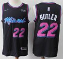 Nike Miami Heat #22 Jimmy Butler black nba basketball jersey-S8