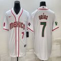 2023 World Cup Mexico #7 Julio Urias white majestic baseball jerseys 07