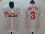 Philadelphia Phillies #3 Bryce Harper white red majestic mlb Jersey