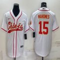 Nike Kansas City Chiefs #15 Patrick Mahomes white baseball jerseys Joint name-BD