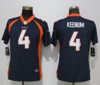 women Nike Broncos #4 Case Keenum blue Color Rush Limited Jersey