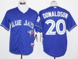 Toronto blue jays #20 Josh Donaldson blue baseball jersey 40th anniversary patch