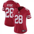 women 49ers #28 Carlos Hyde red nike Color Rush Limited Jersey