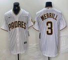 Nike San Diego Padres #3 Jackson Merrill white MLB Baseball jerseys