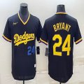 Nike Los Angeles Dodgers #24 Kobe Bryant black throwback majestic baseball Jersey-BD 02