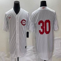 Nike Cincinnati Reds #30 Ken Griffey Jr Throwback White baseball Jersey-BD